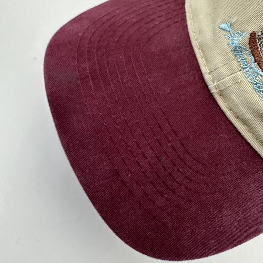 Wavecrest Dad Hat Embroidered Adjustable Strapback Cap Tan Burgundy One Size - Picture 4 of 9